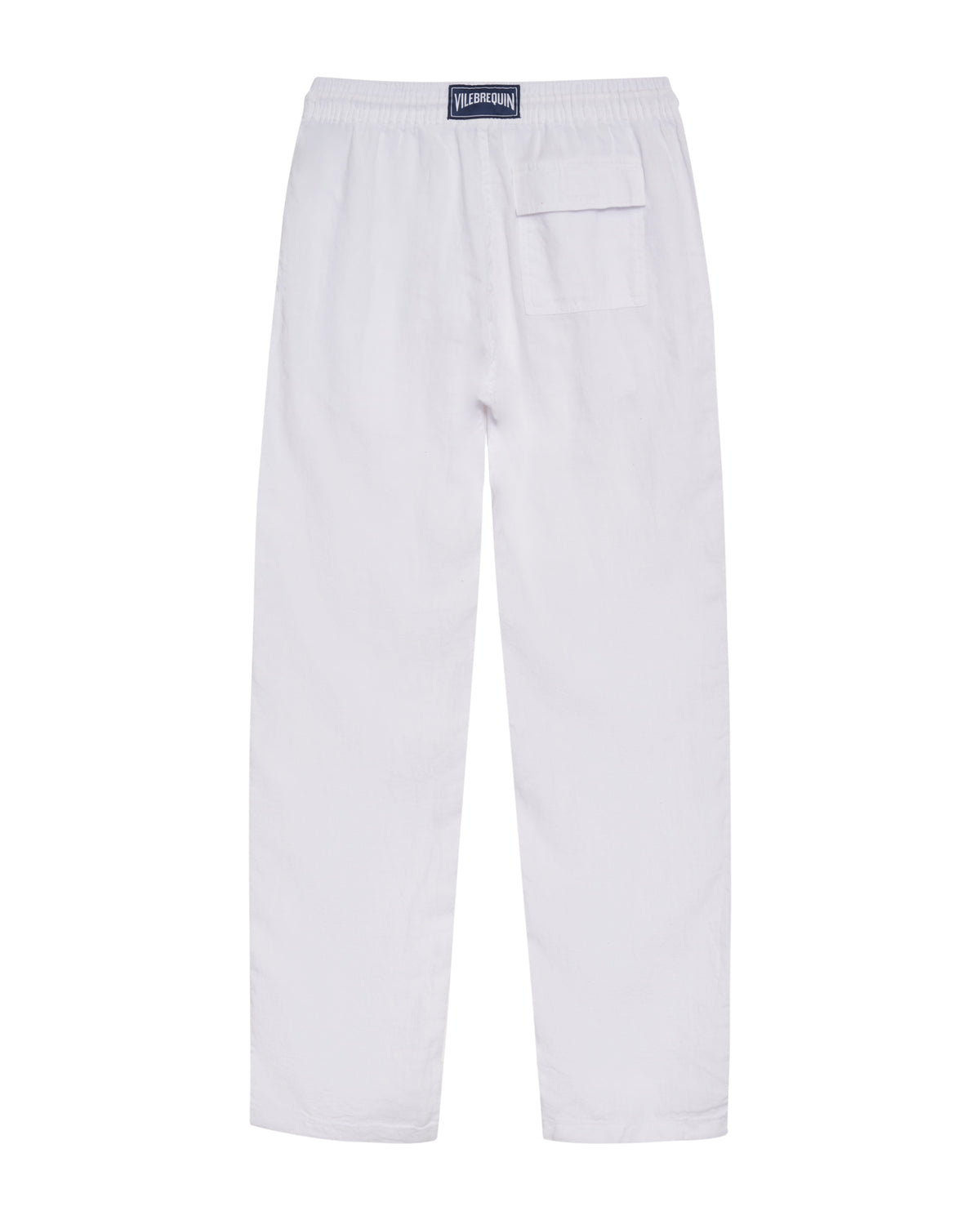 Pacha Straight Leg Linen Drawstring Pant - Blanc