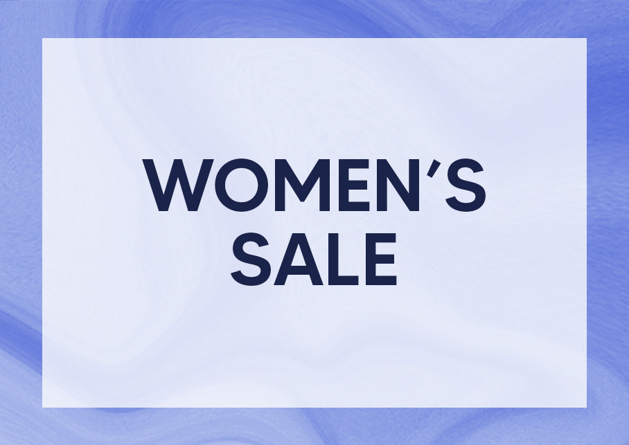 blue graphic leading to women's sale page