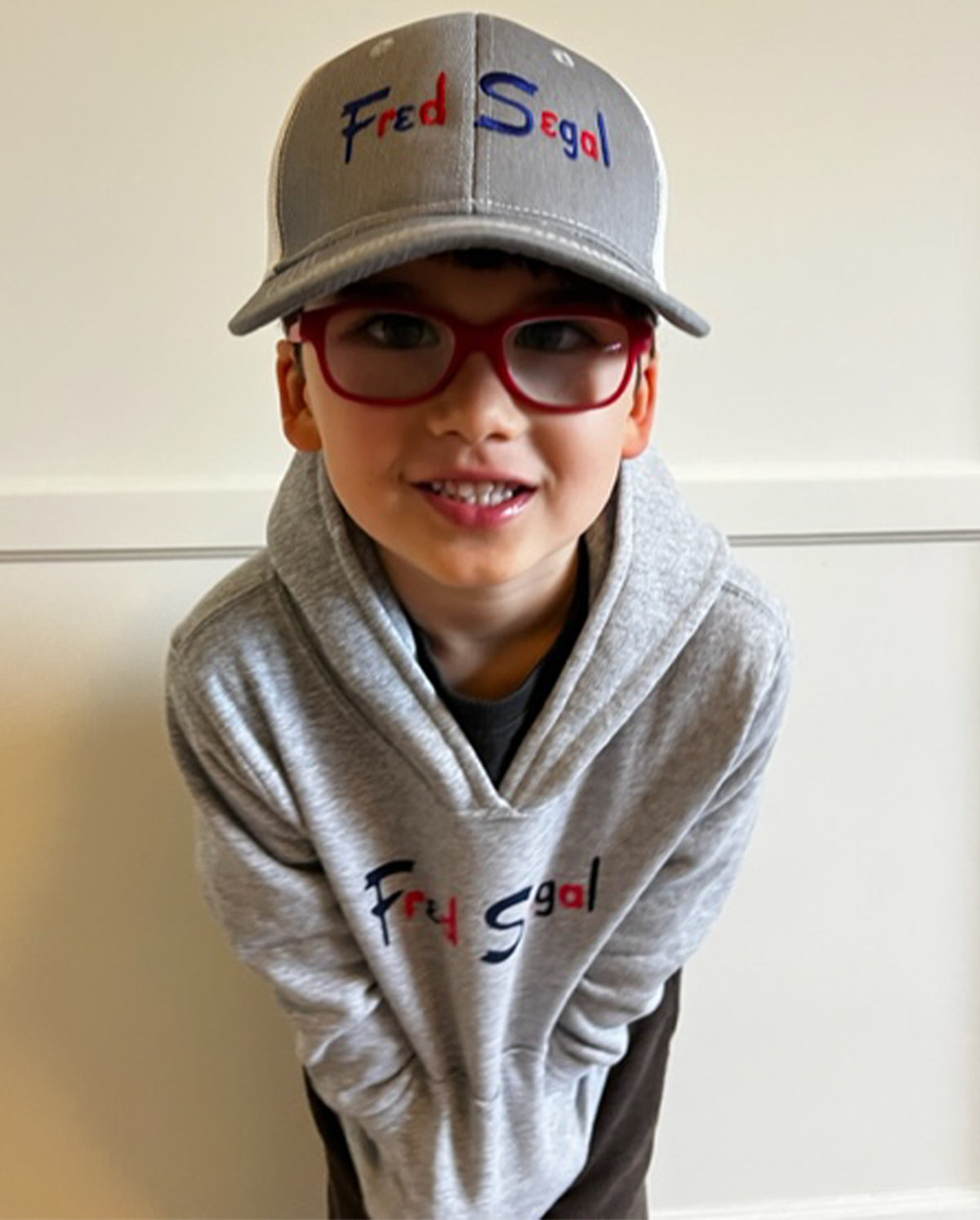 FS Logo Kids Trucker Hat - Heather Grey/White