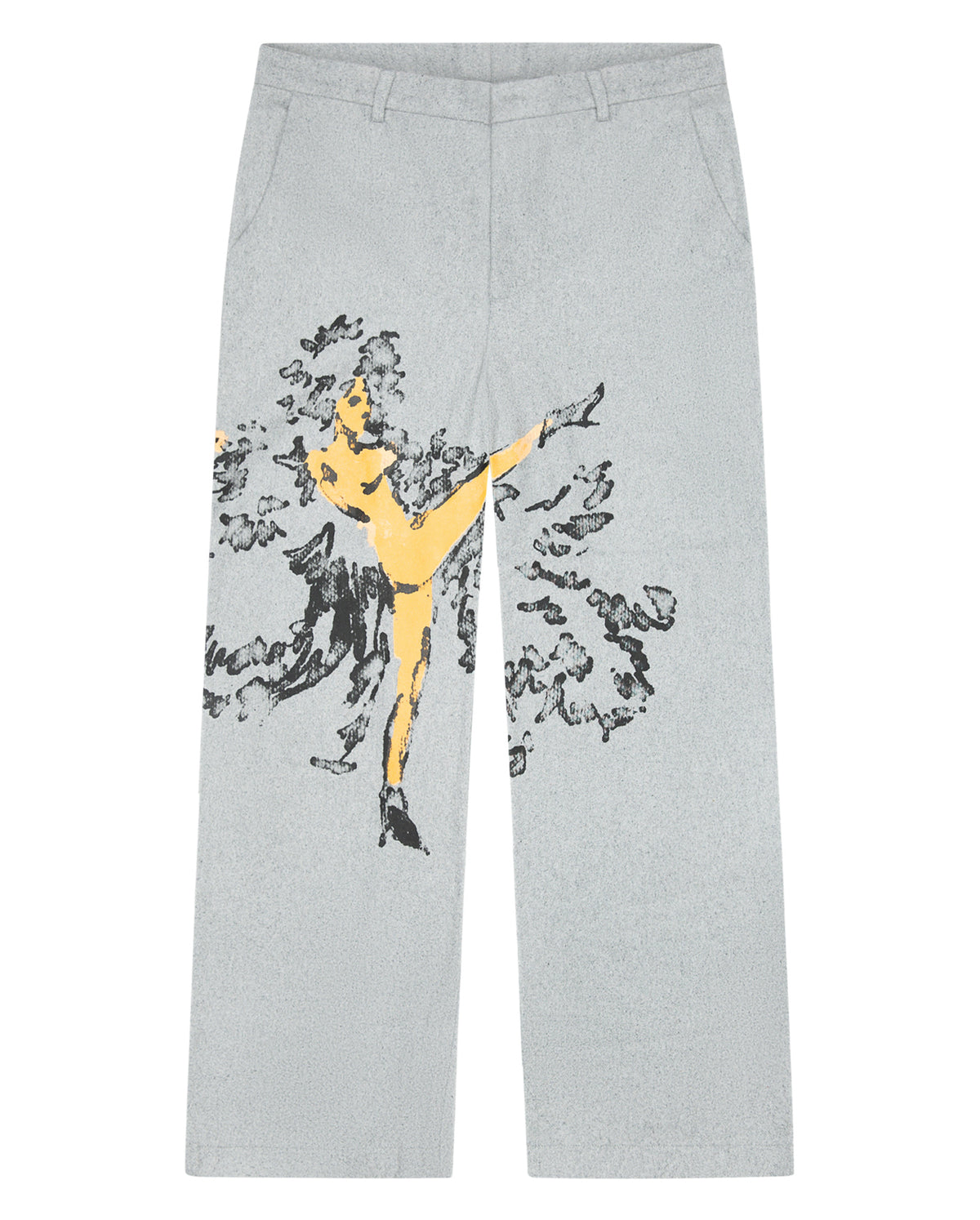 Trouser With Dancer Print - Grey