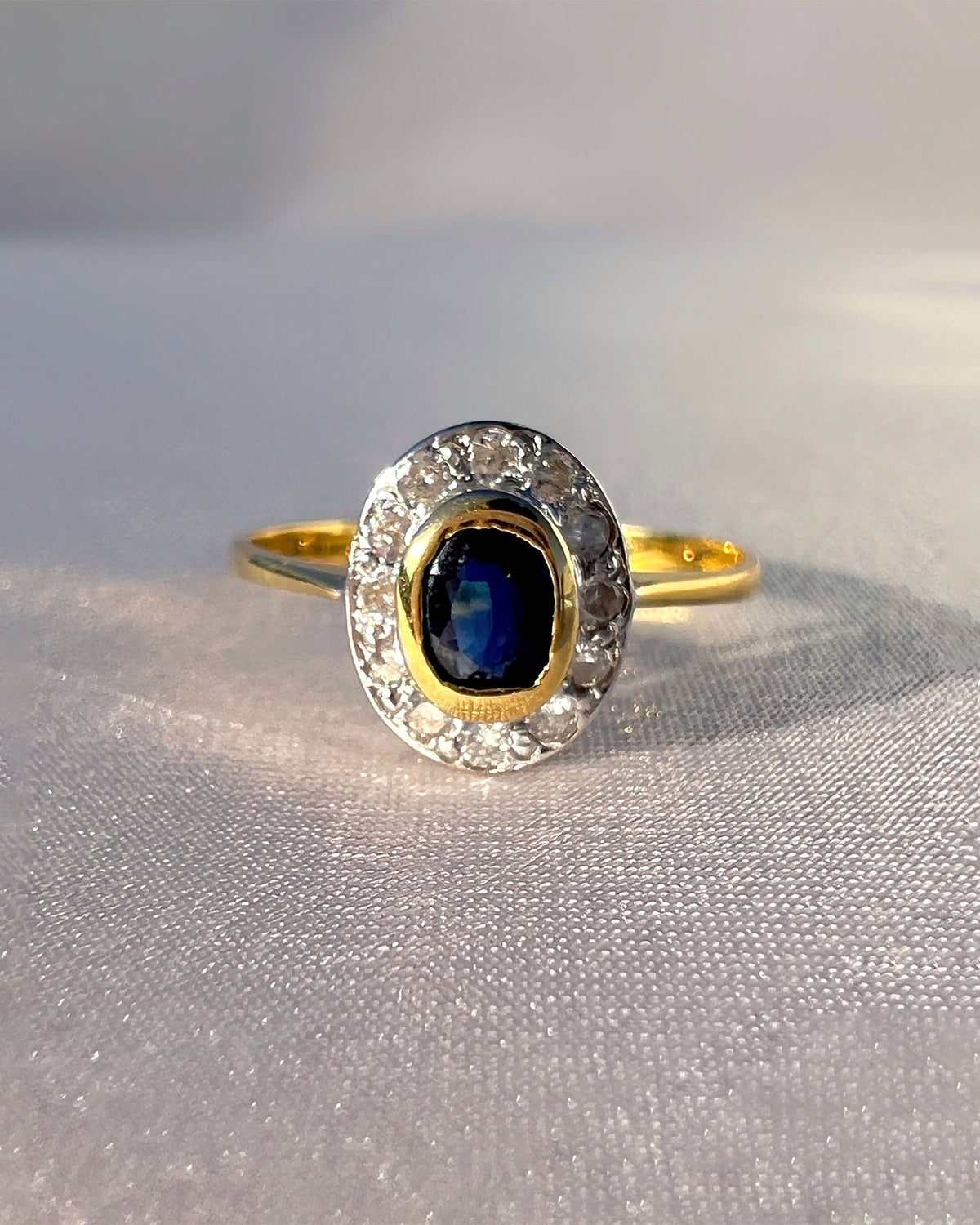 Vintage Oval Sapphire Diamond Ring 1994