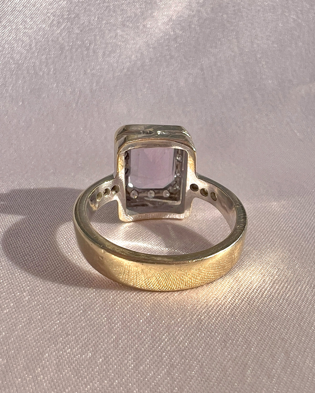 Vintage Amethyst Diamond Halo Ring