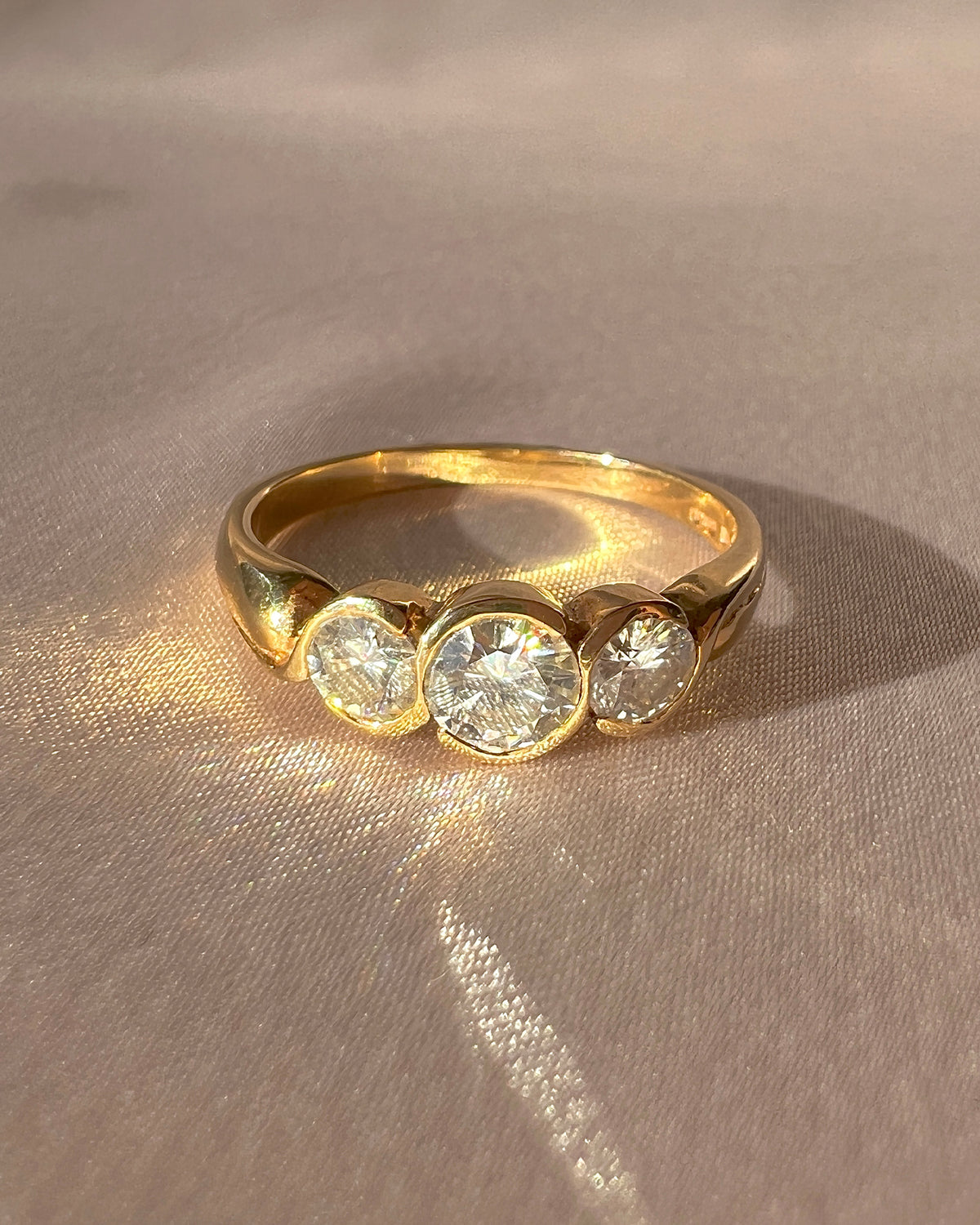 Vintage Diamond Bezel Trilogy Ring