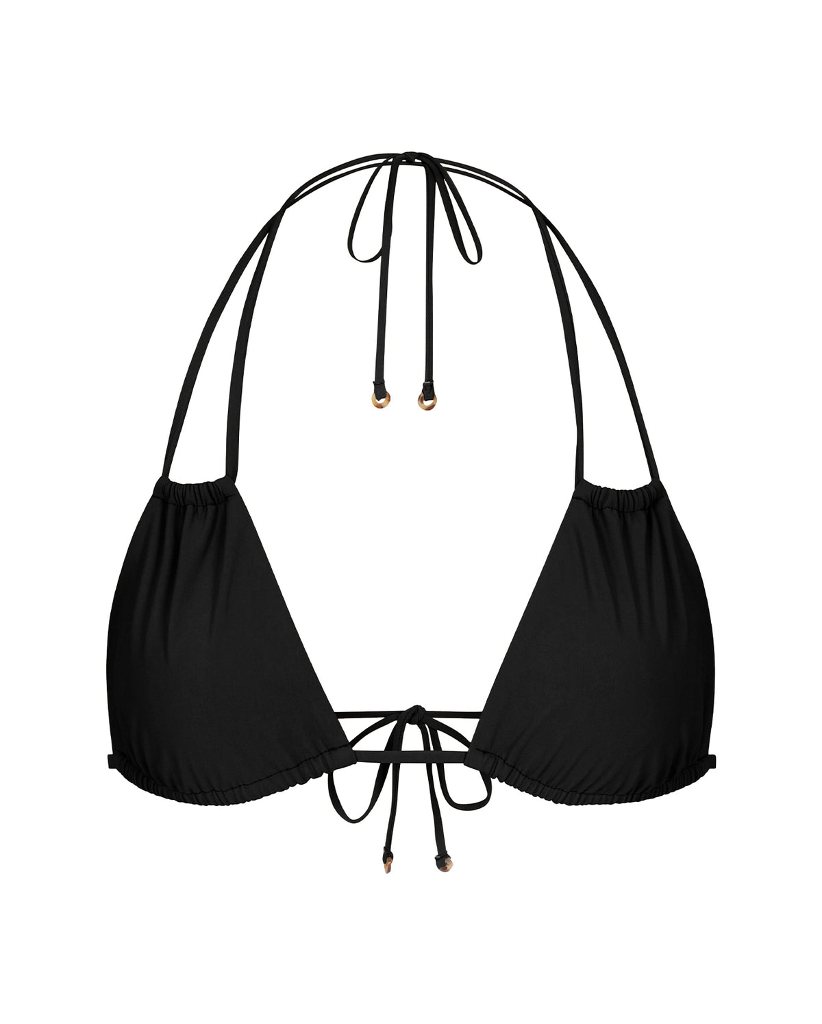 The Jane Double String Bikini Top - Black