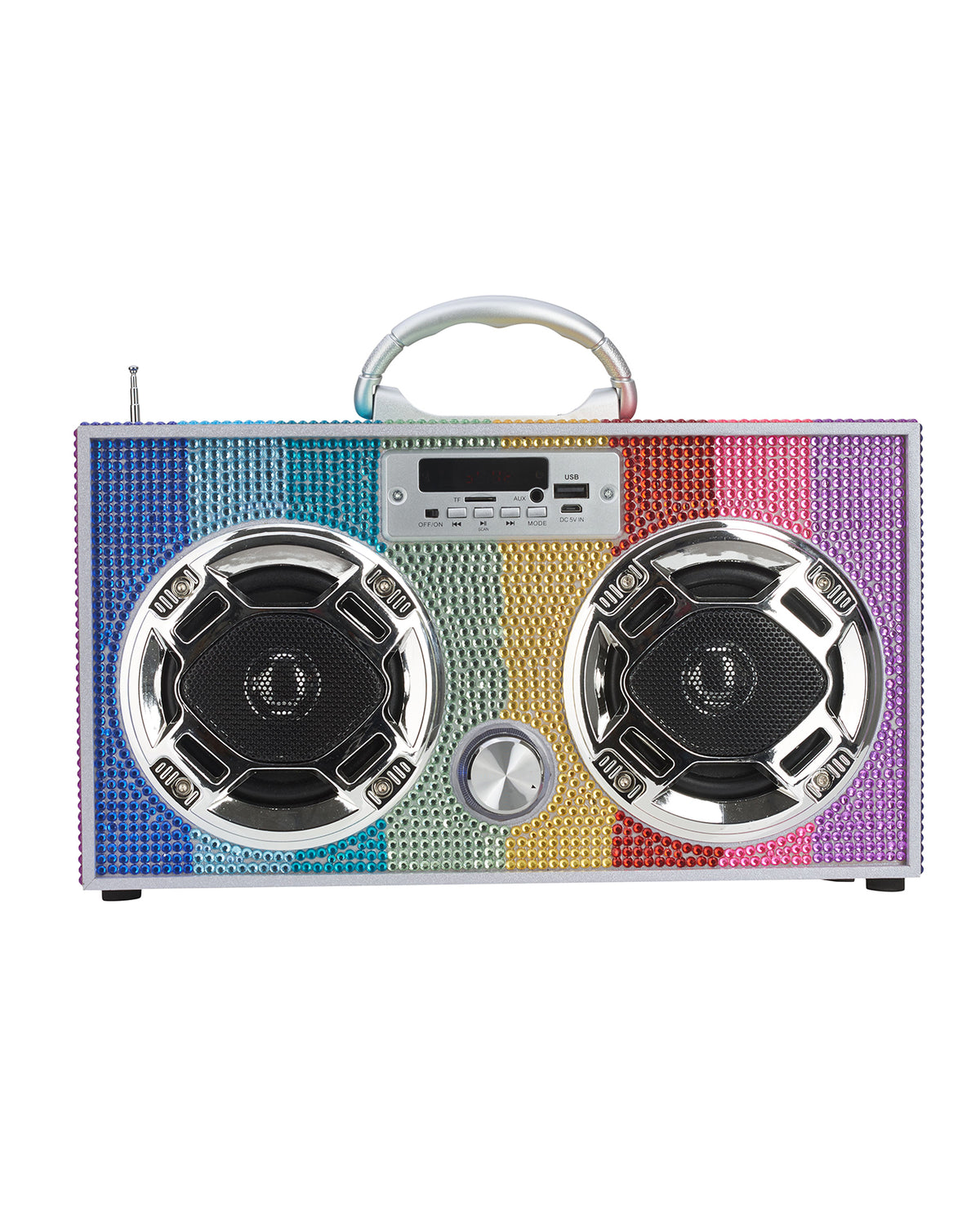 Rainbow Bling Retro Bluetooth Boombox