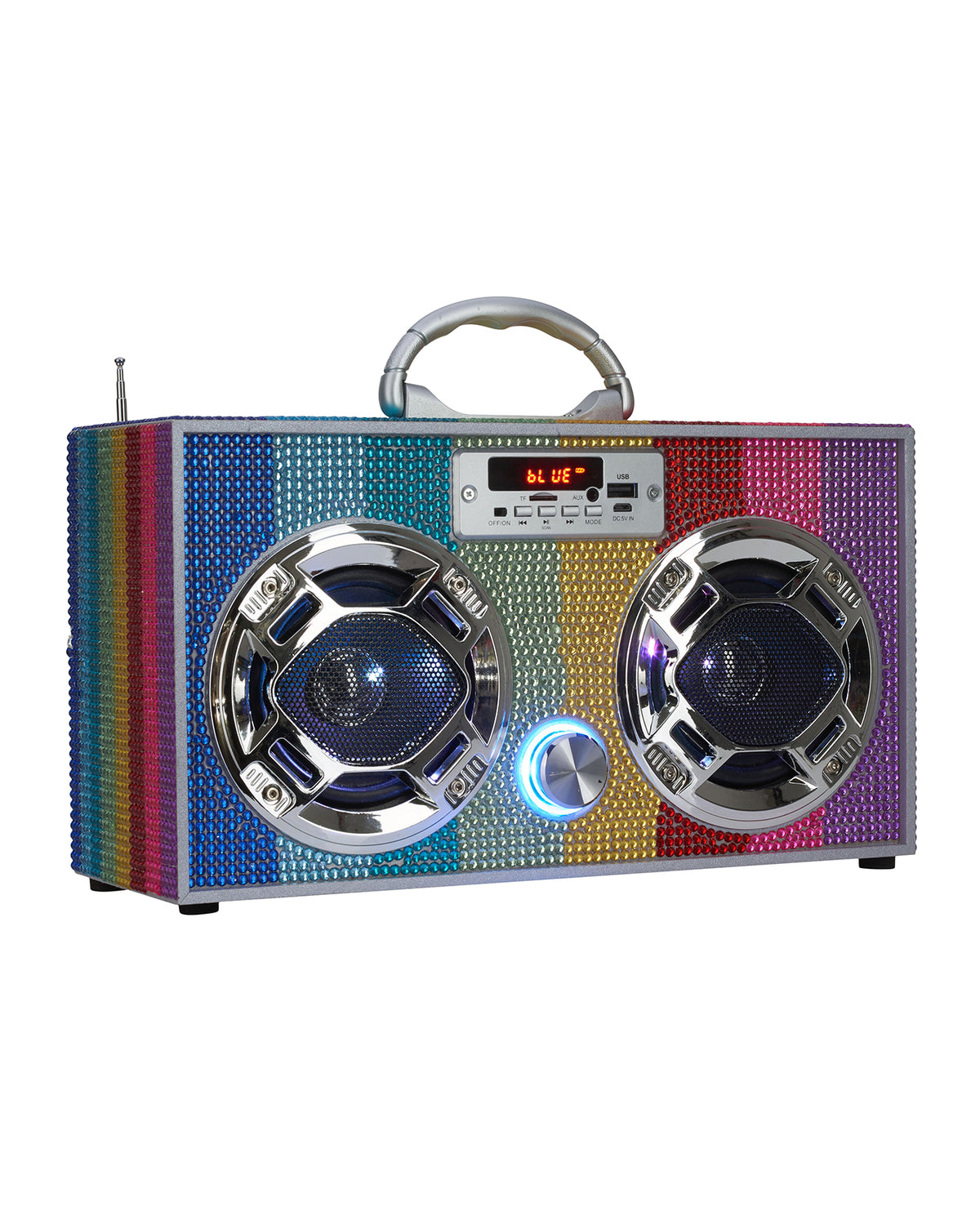 Rainbow Bling Retro Bluetooth Boombox