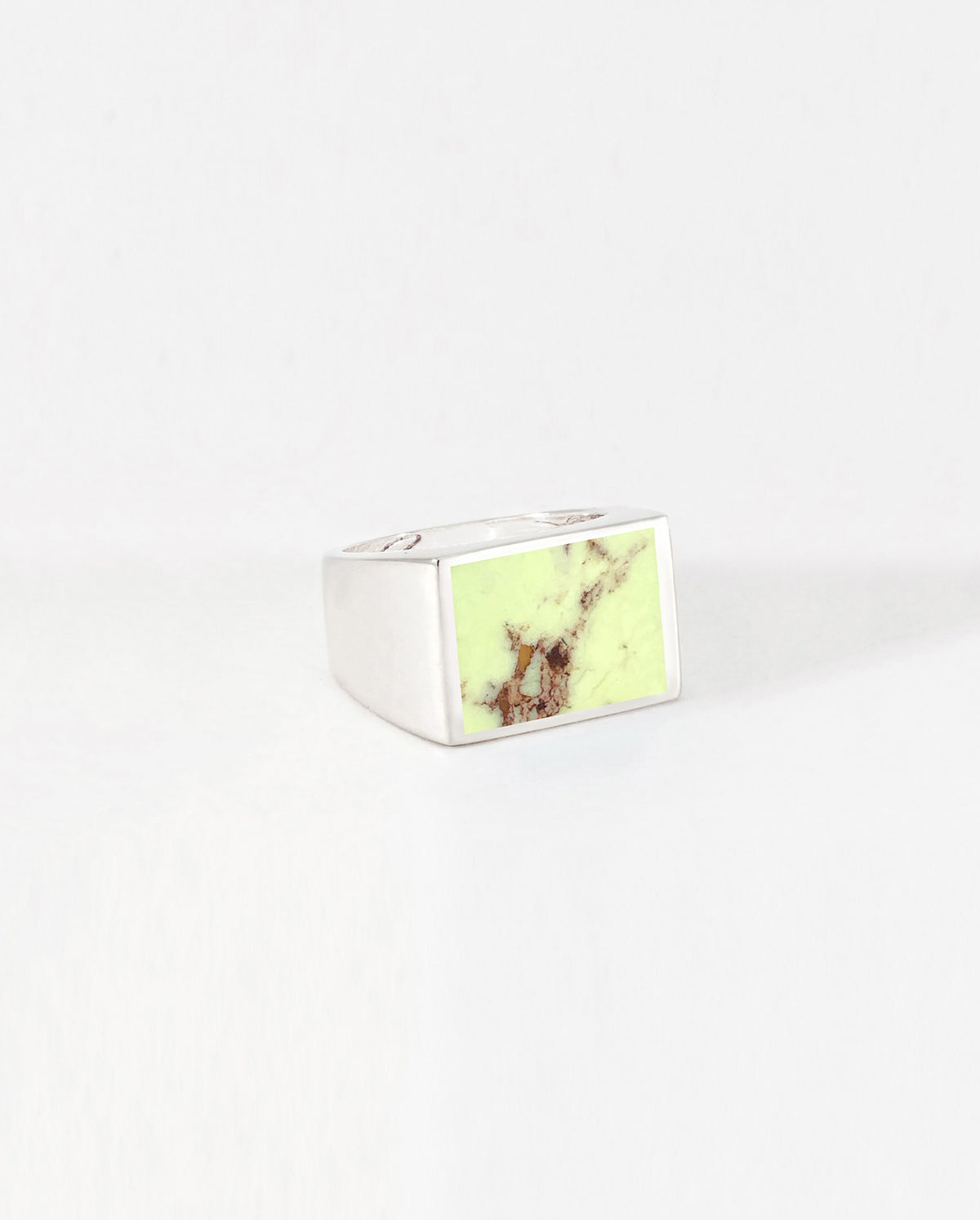 Signet Ring Silver With Palomino Stone Inlay