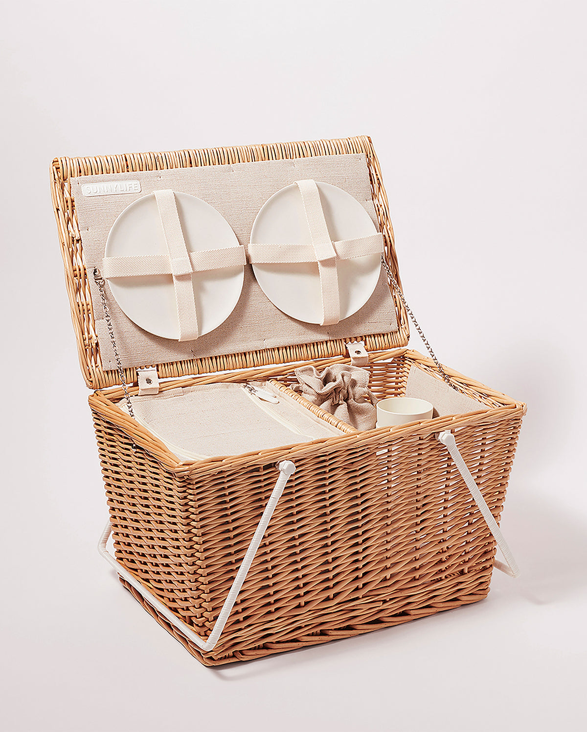 Large Picnic Cooler Basket Natural