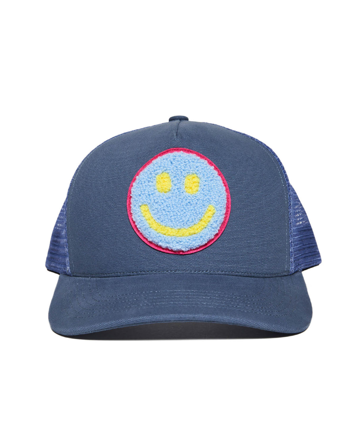 Smiley Trucker Hat In Steel Blue
